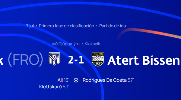 KÍ Klaksvík vence a Bissen y toma ventaja en la Champions League
